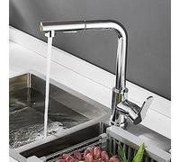 Rubinetto da cucina estraibile in acciaio inox con doccetta girevole a scomparsa, finitura nera, design moderno per una facile pulizia e un utilizzo versatile