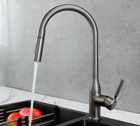 Rubinetto da cucina estraibile in frassino rubinetto girevole retrattile design moderno arco alto facile da pulire maniglia singola risparmio idrico ideale per uso domestico e cucina
