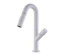 Rubinetto da Cucina Estraibile Spazzolato Miscelatore Girevole Rubinetto a T in Ottone per Acqua Calda e Fredda Lavello da Cucina Testina di spruzzo Facile da Pulire ed Elegante