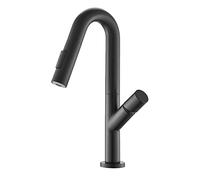 Rubinetto da Cucina Estraibile Spazzolato Miscelatore Girevole Rubinetto a T in Ottone per Acqua Calda e Fredda Lavello da Cucina Testina di spruzzo Facile da Pulire ed Elegante