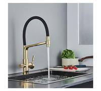 Rubinetto da Cucina filtrato Black a Doppio bevido per Acqua Potabile Mixer a 360 Gradi di purificazione dell'Acqua Calda e Fredda Rubinetto (Oro)