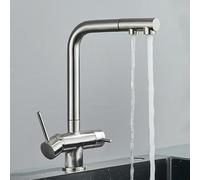 Rubinetto da Cucina filtrato con tiro Fuori spruzzatore ° Tocco di Acqua in Ottone Rotante per lavandini Mixer purificatore a Doppia Funzione (aggiornamento del Nichel)
