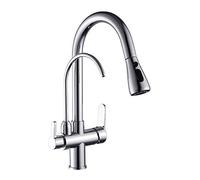 Rubinetto da cucina flessibile a 3 vie, design moderno, cromato, ugello regolabile per una facile cottura e pulizia, perfetto per uso domestico e ristorante