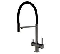 Rubinetto da cucina flessibile a 3 vie, girevole a 360°, grigio, per sistemi ad osmosi inversa, elegante e funzionale, per uso domestico o ristorante