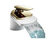Rubinetto da cucina flessibile bianco rubinetto per lavabo monoforo rubinetto miscelatore design unico supporto acqua calda e fredda elegante beccuccio (modello SLT203 W)