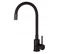 Rubinetto da cucina flessibile nero con design moderno, risparmio d'acqua, facile da pulire
