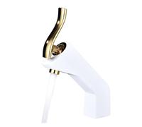 Rubinetto da cucina flessibile Rubinetto creativo per lavandino del bagno Rubinetto per lavabo caldo e freddo Miscelatore per lavabo monoforo in ottone Rubinetto per acqua montato sul ponte (SLT192 W