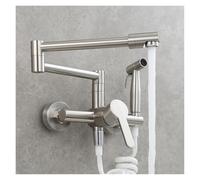 Rubinetto da cucina for lavabo caldo e freddo nascosto in rame, rubinetto pieghevole allungato, girevole universale for balcone(A)