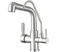 Rubinetto da cucina girevole a 360° a 3 vie, rubinetto flessibile con filtro dell'acqua, finitura cromata nera, perfetto per cucine moderne