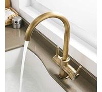 Rubinetto da cucina girevole a 360 ° con filtro dell'acqua rubinetto diritto per il lavaggio di verdure Miscelatore da tavolo Rubinetto Sistema di depurazione dell'acqua Miscelatore per lavello da