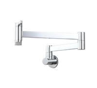 Rubinetto da cucina girevole a 360° Dual Mode Rubinetto per lavello da parete Finitura cromata Perfetto per riempire pentole Elegante e funzionale Aggiornamento della cucina