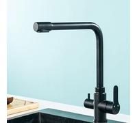 Rubinetto da cucina girevole a 360° in acciaio inox nero doppia maniglia tripla funzione ed elegante per uso domestico moderno
