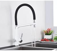 Rubinetto da cucina girevole a 360° in ottone con funzione a doppia modalità con finitura cromata bianca filtro incluso rubinetto miscelatore elegante e funzionale per cucine moderne