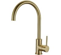 Rubinetto da cucina girevole a 360° in ottone - Rubinetto miscelatore per acqua fredda con maniglia singola, design elegante e durevole per cucine moderne, installazione facile del foro, perfetto per