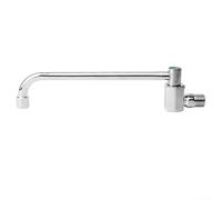Rubinetto da cucina girevole in rame a 4 punti semi-automatico con beccuccio oscillante miscelatore per lavello per casa ristorante bagno finitura argento 20 cm (25 cm)