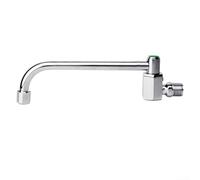 Rubinetto da cucina girevole in rame a 4 punti semi-automatico con beccuccio oscillante miscelatore per lavello per casa ristorante bagno finitura argento 20 cm (20 cm)