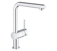 GROHE Minta Mitigeur monocommandé pour évier, bec en L, avec bec mousseur extractible, 32168000, 32168000, Colorazione: cromo