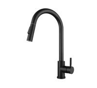 Rubinetto da Cucina in Acciaio Inossidabile con Doccetta Estraibile, Miscelatore per Acqua Calda E Fredda, Ideale per Lavare Le Verdure E Pulire Il Lavello.(One Color-Cylinder-Black)