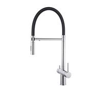 Rubinetto da cucina in acciaio inox 3 modalità Pull Down Sink Mixer doppia maniglia flessibile rubinetto acqua potabile finitura spazzolata design moderno per uso domestico e ristorante