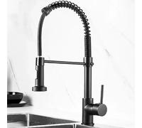 Rubinetto da cucina in acciaio inox con doccetta estraibile girevole a 360° monocomando moderno design nero perfetto per lavelli Grifo Monomando para Fregadero.