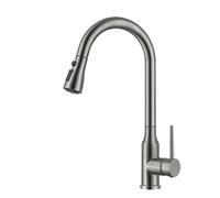 Rubinetto da cucina in acciaio inox con spruzzatore estraibile 2 modalità design girevole finitura spazzolata rubinetto moderno lavello da cucina per una facile pulizia e uso versatile