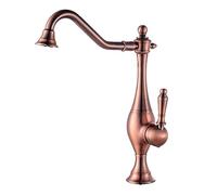 Rubinetto da cucina in bronzo rosso, miscelatore for acqua calda e fredda rotante retrò, rubinetto for lavello pentole for lavaggio verdure, monoforo monocomando, stile europeo
