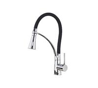 Rubinetto Da Cucina In Gomma Spazzolata Miscelatore Rotazione Del Rubinetti For Spruzzatore A Getto D'acqua For Acqua Calda Fredda Con Una Maniglia Flusso D'Acqua Stabile(LED Chrome B)