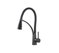 Rubinetto Da Cucina In Gomma Spazzolata Miscelatore Rotazione Del Rubinetti For Spruzzatore A Getto D'acqua For Acqua Calda Fredda Con Una Maniglia Flusso D'Acqua Stabile(LED Matte Black)