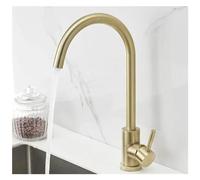 Rubinetto da Cucina in Oro Spazzolato in Acciaio Inossidabile 304 Miscelatore Acqua Girevole a 360 Gradi Rubinetti per lavabo Rubinetto aeratore Montato su Ponte con Maniglia Singola, Rubinetto per