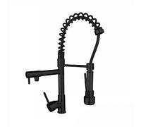 Rubinetto da cucina in ottone 2 modalità Miscelatore for lavello a molla Può ruotare di 360° I rubinetti for sono un buon aiuto for la casa Nero(Noir)