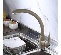 Rubinetto da cucina in ottone a 3 vie, girevole a 360°, miscelatore 3 in 1 con filtro per l'acqua, finitura beige, perfetto per la casa, design moderno, facile installazione ed elegante.