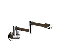 Rubinetto da cucina in ottone a parete con braccio oscillante estensibile doppia maniglia foro singolo estraibile rubinetto di riempimento per un facile accesso al lavello della cucina