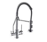 Rubinetto Da Cucina In Ottone, Depuratore D'acqua, Miscelatore Acqua Calda E Fredda A Prova Di Spruzzi, Lavello Estraibile A Molla Girevole Universale, Tre Modalità Uscita Dell'acqua,B(B)