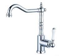 Rubinetto da cucina in ottone dorato lucido, girevole a 360°, rubinetto per lavello singolo, per miscelatore antiruggine per bagno di fattoria, facile da installare, oro (galvanizzato)