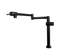Rubinetto da cucina in ottone girevole a 360°, miscelatore multifunzione pieghevole per lavello, pentole e pistola a spruzzo, grigio moderno (nero)