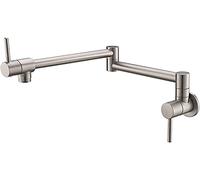 Rubinetto da cucina in ottone massiccio Rubinetto commerciale a parete Rubinetto singolo foro acqua fredda Design pieghevole ed estensibile Doppio braccio oscillante snodato per la massima