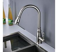 Rubinetto da cucina in ottone massiccio - Spruzzatore a leva singola, girevole a 360°, rubinetto dell'acqua calda e fredda, design moderno durevole per lavello della cucina