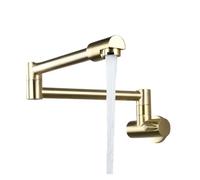 Rubinetto da cucina in ottone, montaggio a parete, miscelatore monoforo, girevole e pieghevole, cromato Funzionamento flessibile(Brushed gold)