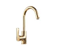 Rubinetto da cucina in ottone oro rosa rubinetto da cucina girevole Rubinetto miscelatore for lavabo caldo e freddo con una sola mano(Gold)