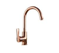 Rubinetto da cucina in ottone oro rosa rubinetto da cucina girevole Rubinetto miscelatore for lavabo caldo e freddo con una sola mano(Rose gold)