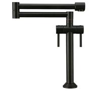 Rubinetto da cucina in ottone solido morso a doppio swing morso meschino mixer calda e fredda finitura nera elegante perfetta per i lavandini uqachg Beauty Comes