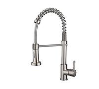 Rubinetto da Cucina in Ottone Spazzolato Tira Il Mixer a Molla con ugello di spruzzatore Calda e Fredda lavello Versatile per cucine Moderne
