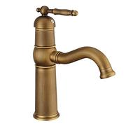 Rubinetto da cucina in ottone vintage, miscelatore per lavello a foro singolo retrò, tappo di bacino da bagno in bronzo verde antico, rubinetto d'acqua elegante per decorazioni per la casa,