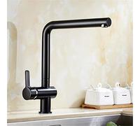 Rubinetto da cucina in pietra di quarzo con vernice sabbiata Rotazione di 360 gradi Rame Colore avena Rubinetto Caldo e Freddo Rubinetto Miscelatore Lavello Rubinetto 360 Girevole Deck Mounted,Nero
