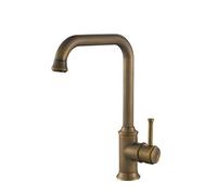 Rubinetto da cucina in rame antico, resistente rubinetto a parete singolo con acqua calda e fredda per decorazioni rustiche o vintage (finitura in ottone)