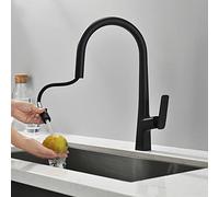 Rubinetto da cucina in rame caldo e freddo per lavello universale girevole estraibile rubinetto, grigio canna di fucile