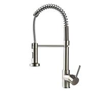 Rubinetto da cucina in rame, doppia modalità, acqua fredda e calda, design a molla girevole (non estraibile), elegante e funzionale, rubinetto per lavello da cucina per casa moderna