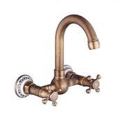 Rubinetto da cucina in rame minimalista in stile europeo con beccuccio girevole - Miscelatore per lavello acqua calda e fredda per arredamento bagno domestico