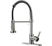 Rubinetto da cucina in rame, miscelatore girevole per acqua calda e fredda, design universale telescopico a molla grande per un facile utilizzo e stile moderno, ed elegante per qualsiasi cucina.