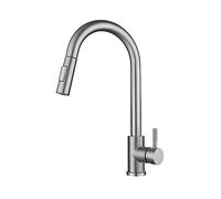 Rubinetto Da Cucina Miscelatore Estraibile Monocomando A Due Funzioni For Acqua Calda E Fredda Testa Dello Spruzzatore A Flusso Montato Sul Ponte Flusso D'Acqua Stabile(Nickel)